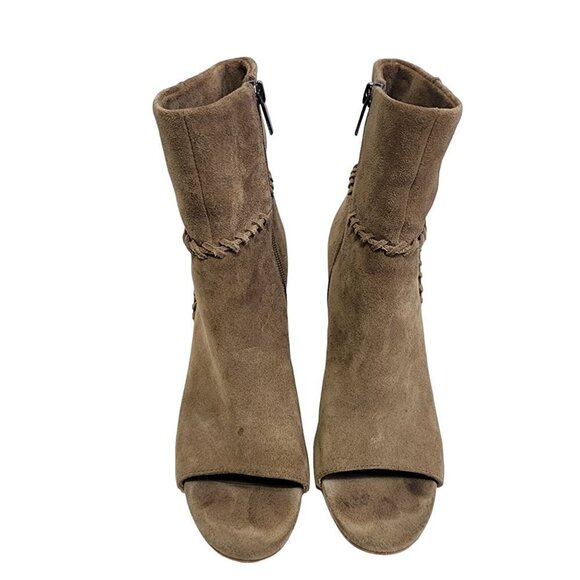 VINCE CAMUTO Sashane Peep-Toe Booties Size 7.5 Suede - Picture 2 of 13